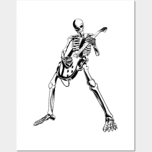 Halloween Skeleton Rocker Ghitar Posters and Art